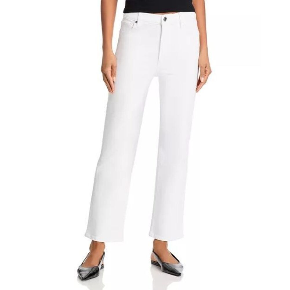 Frame Denim Crisp White Straight-Leg Jeans